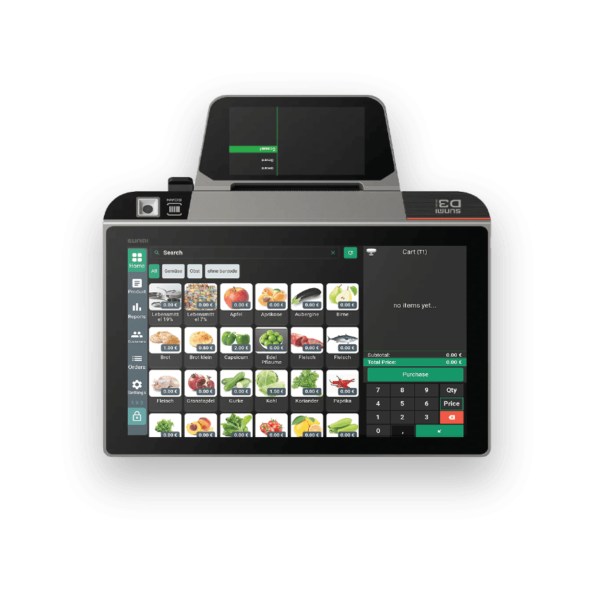 InSoft service POS on a Sunmi Android handheld